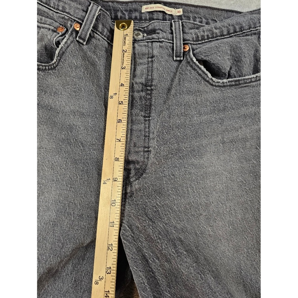 Levis Premium Ribcage Straight Ankle Jeans Faded Black High Rise button fly y2k - Picture 5 of 8